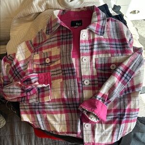 Kut from the Kloth Plaid Jacket - Pink and White